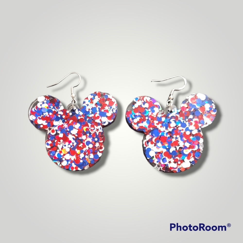 Handmade Resin Mickey Earrings